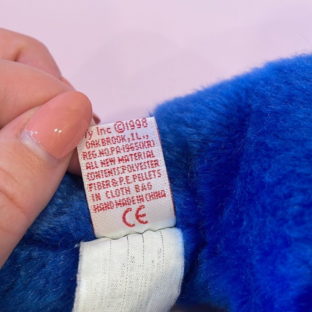 Peanut the Royal Blue Elephant 1998 Good Used Condition W Tush Tag Beanie Buddy - Picture 6 of 9